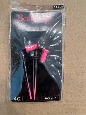 BodyRage Pink Acrylic Ear Tapers - 4G Stretching Set